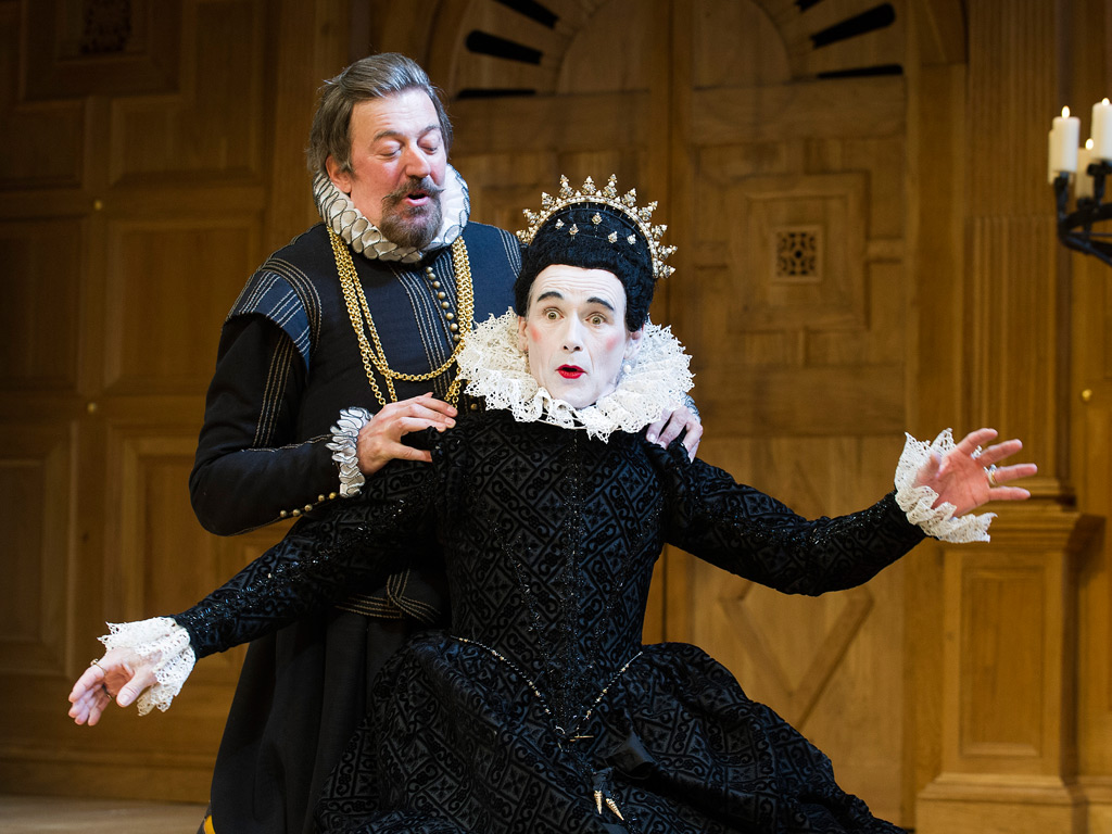 Stephen Fry and Mark Rylance in the Globe production of ‘Twelfth Night’. Photo: Geraint Lewis