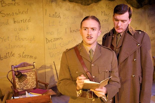 Not About Heroes, Trafalgar Studios, SW1 Simon Jenkins, left, as Owen, with Alasdair Craig as Sassoon (Elliott Franks)
