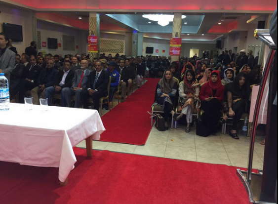 Labour's sex-segregated rally is a disgrace A photo of the event, at Birmingham's Diamond Suite for the article Labour's sex-segregated rally is a disgrace